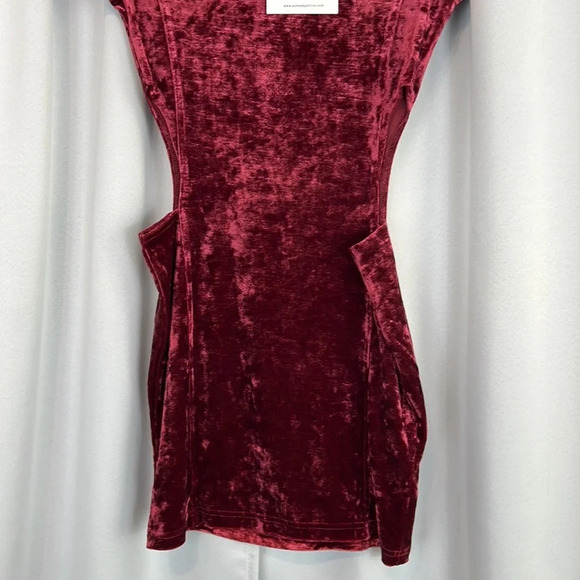 Somedays Lovin Revolve New Women’s XS Berry Velvet Side Waist Cutout Mini Dress - Picture 5 of 9